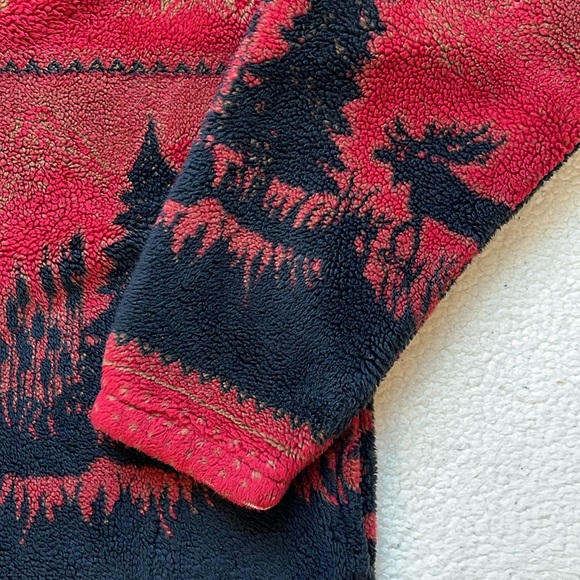 Vintage 90s Mazmania All Over Print Tribal Nature Zip Up Fleece Jacket - Picture 2 of 9